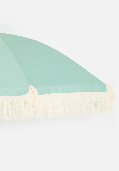 H&S - Tassel trim beach umbrella - green