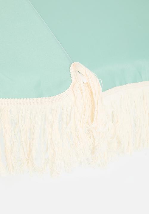H&S - Tassel trim beach umbrella - green