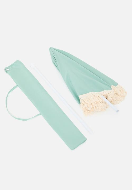 H&S - Tassel trim beach umbrella - green