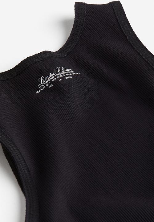 H&M - Ribbed vest top - black
