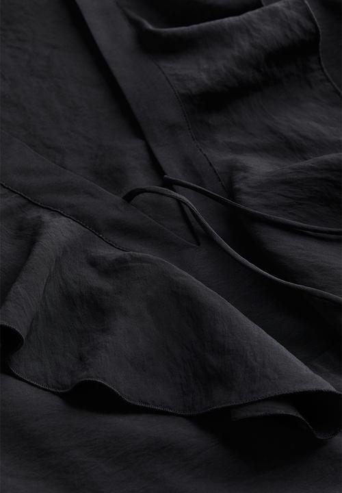 H&M - Flounce-trimmed dress - black
