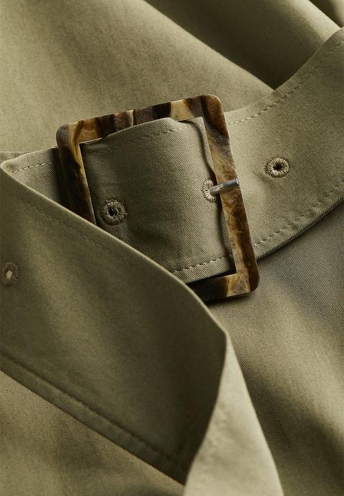 H&M - Belted bandeau dress - khaki green