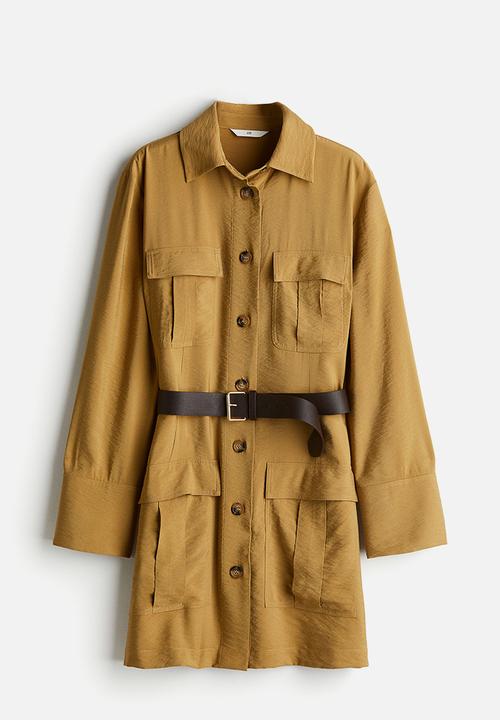 H&M - Belted utility dress - beige-yellow