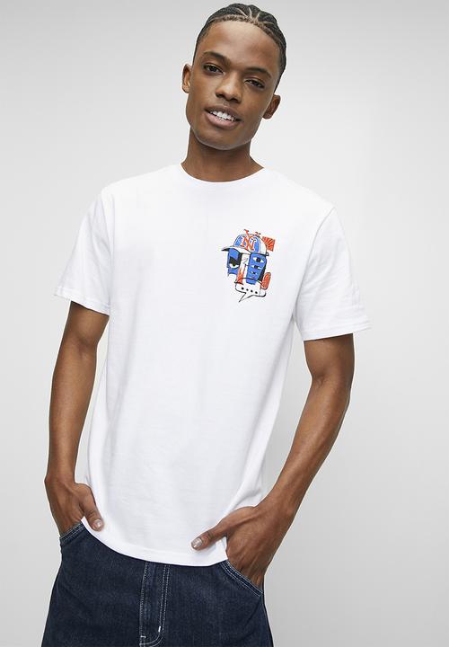 STYLE REPUBLIC - Relaxed Fit Sketch Graphic Tee - White