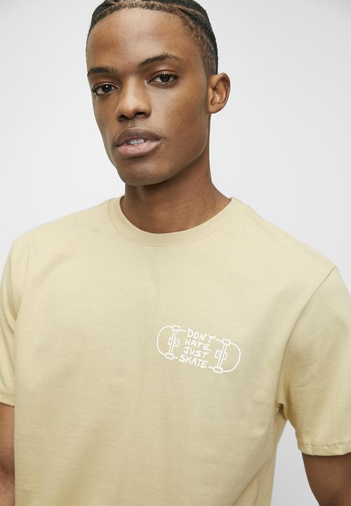 STYLE REPUBLIC - Relaxed Fit Sketch Graphic Tee - Stone