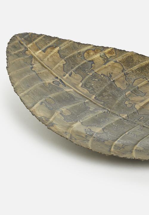 Sixth Floor - Iron Leaf Tray - Grey