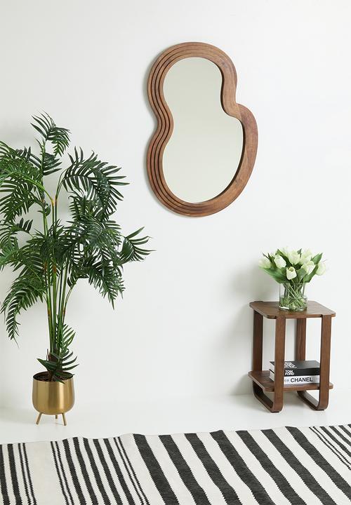 Sixth Floor - Curvy Mirror Walnut - brown