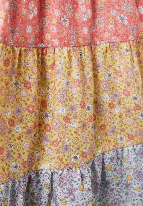 Cotton On - Louise shirred skirt - barber blue/mimi ditsy