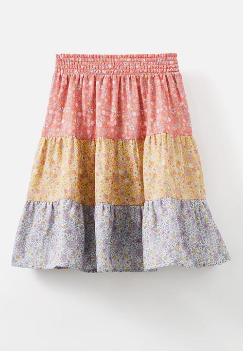 Cotton On - Louise shirred skirt - barber blue/mimi ditsy