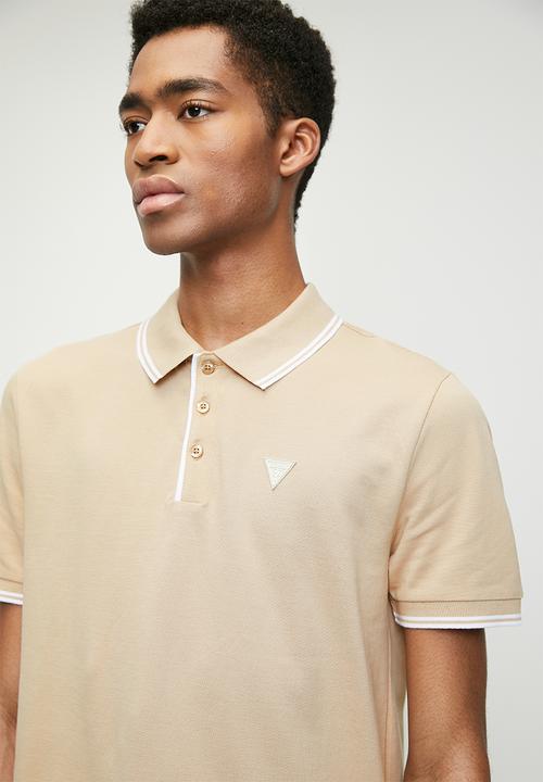GUESS - Tipped core polo - neutral sand