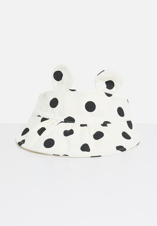 Pop Candy - Polka dot hat - ecru & black
