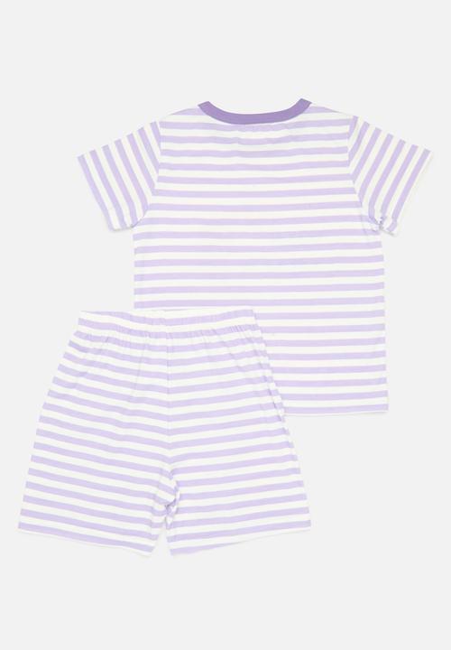Pop Candy - Striped pj set - lilac & white