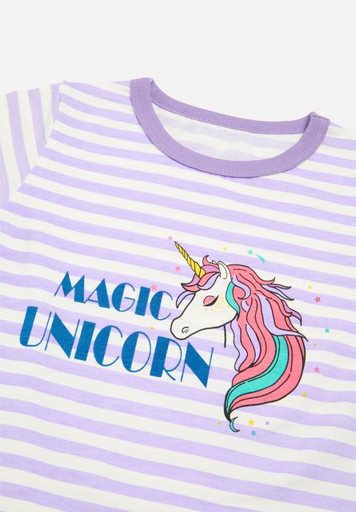 Pop Candy - Striped pj set - lilac & white