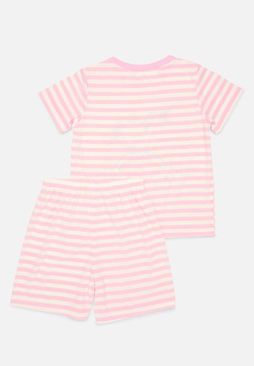 Pop Candy - Striped pj set - pink & white