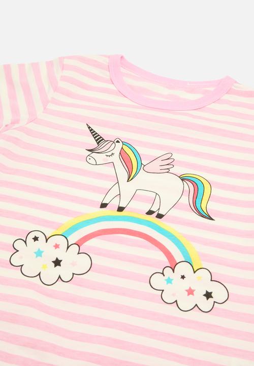 Pop Candy - Striped pj set - pink & white