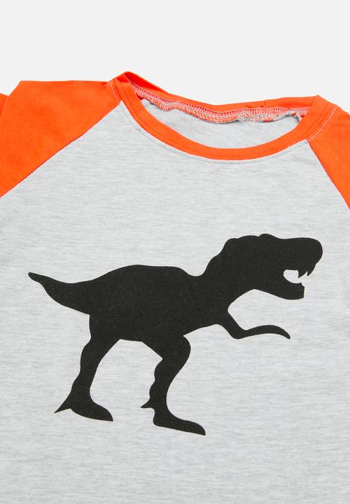 Pop Candy - Raglan sleeve pj set - orange & grey