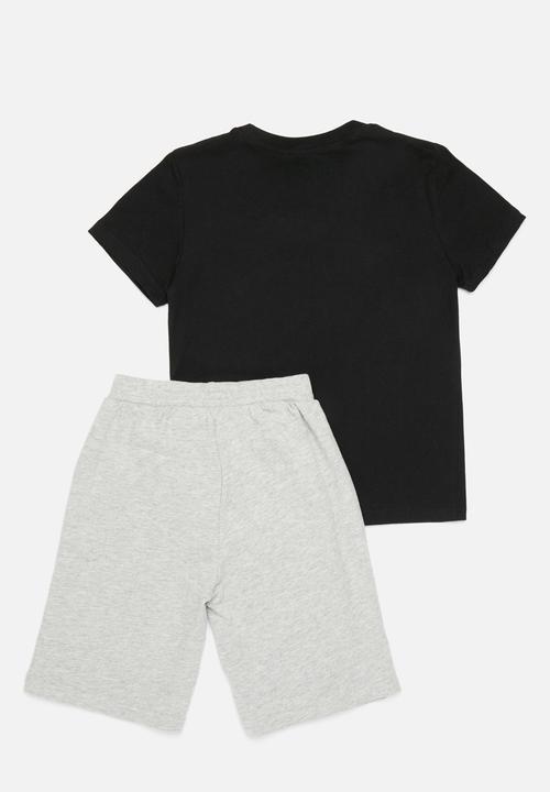 Pop Candy - Tee & short set - black & grey