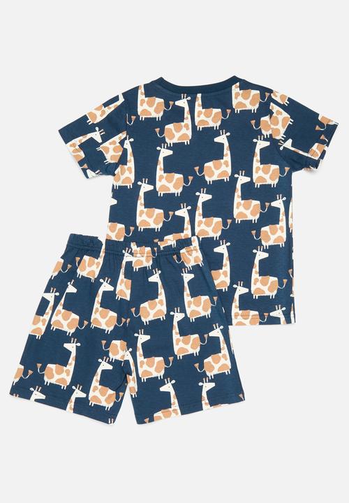 Pop Candy - Printed tee & short set - navy blue