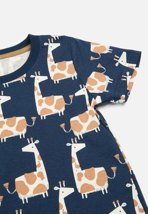 Pop Candy - Printed tee & short set - navy blue