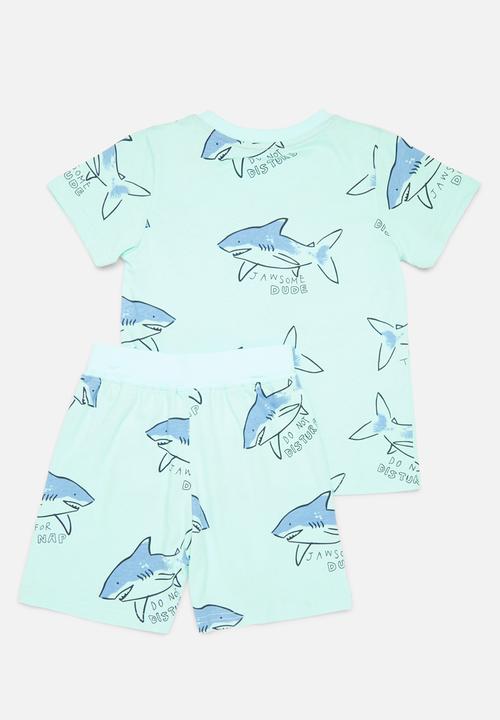 Pop Candy - Printed tee & short set - light blue