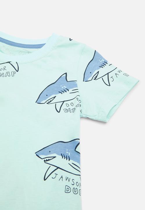 Pop Candy - Printed tee & short set - light blue