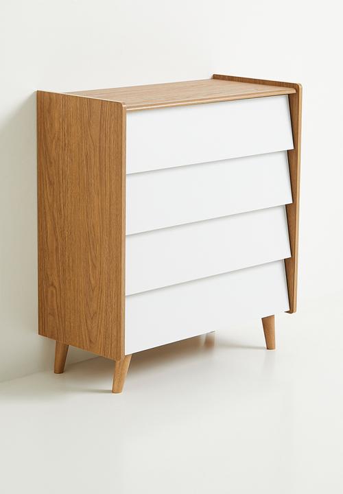 Sixth Floor - Lois 4 drawer storage - natural & white