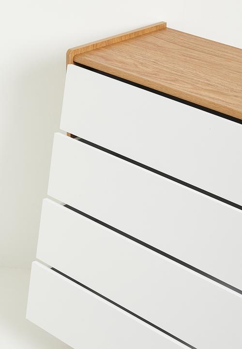 Sixth Floor - Lois 4 drawer storage - natural & white