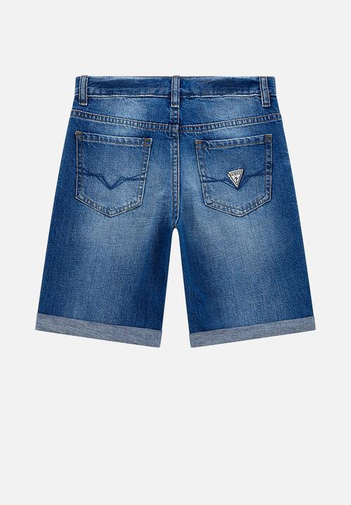 GUESS - Denim linen shorts - pure indigo linen wash