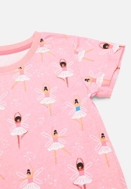 Pop Candy - Printed tee and bottom set - pink