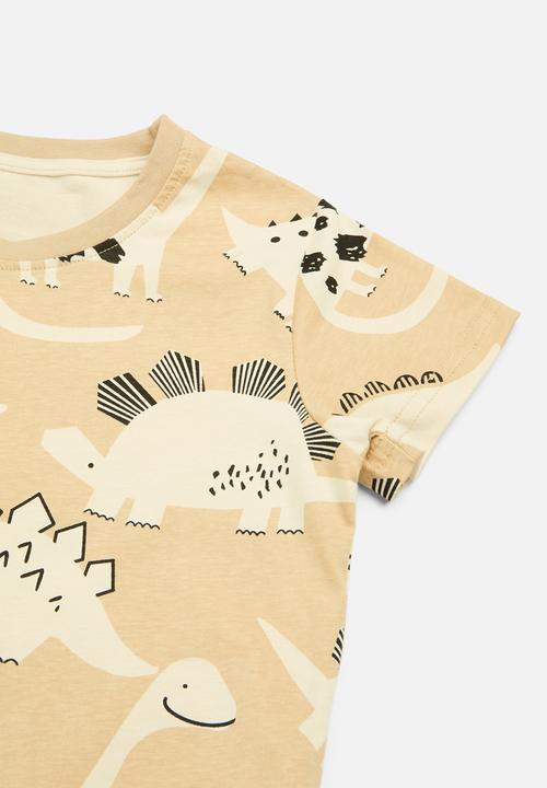 Pop Candy - Dino print top and bottom set - light brown