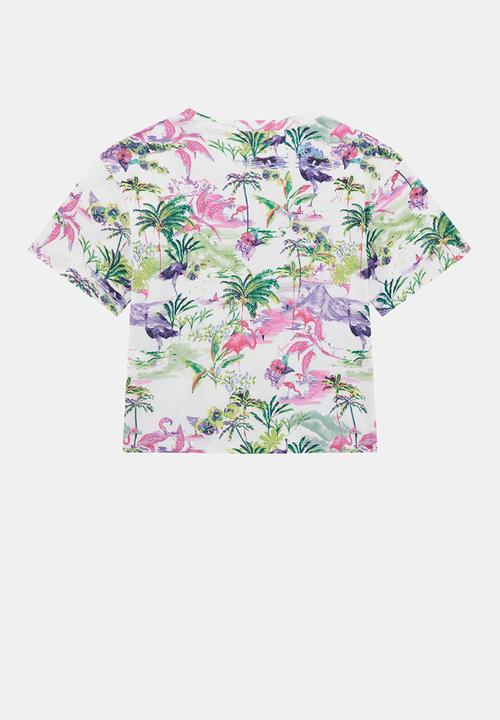 GUESS - Short sleeve t-shirt - flamingo love combo