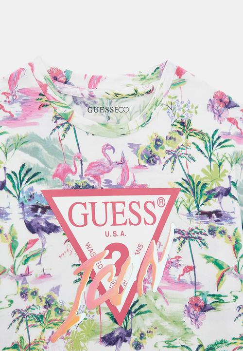 GUESS - Short sleeve t-shirt - flamingo love combo