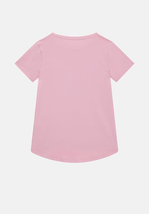 GUESS - High low ss t-shirt - wild tulip