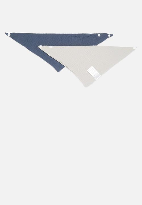 Pop Candy - 2 Pack bib set - grey & navy