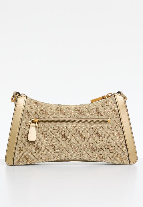 GUESS - Dili top zip shoulder bag-latte logo