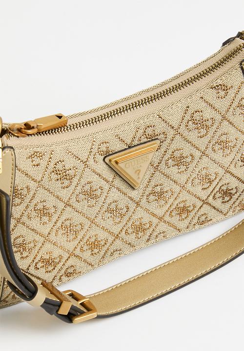 GUESS - Dili top zip shoulder bag-latte logo