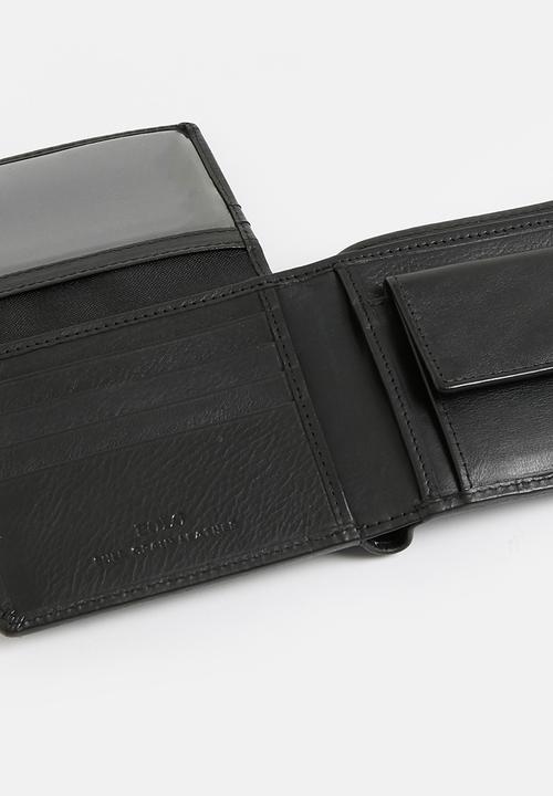 POLO - Coin billfold with top card - black