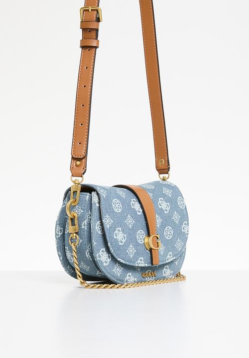 GUESS - Kuba mini crossbody flap-denim logo