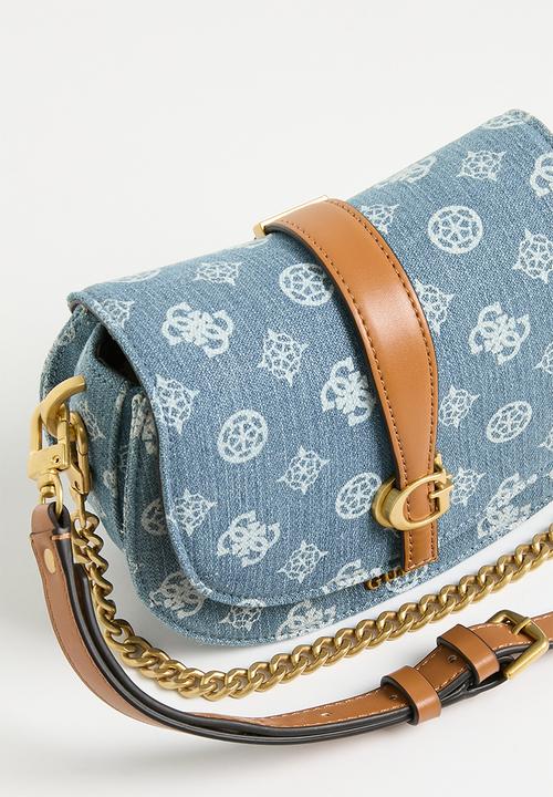 GUESS - Kuba mini crossbody flap-denim logo