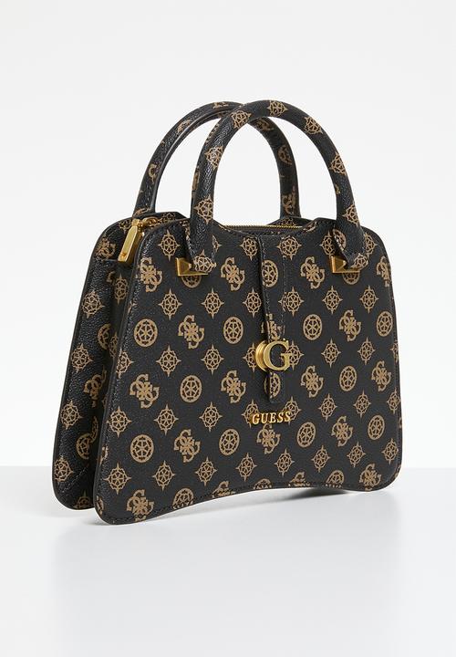 GUESS - Kuba small satchel - mocha logo