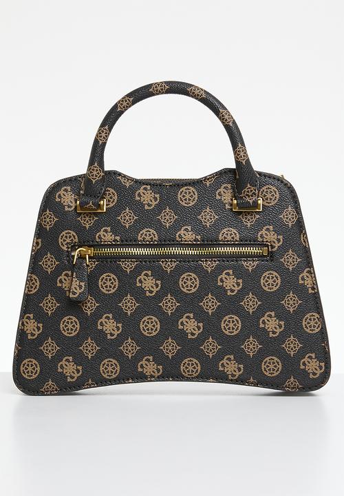 GUESS - Kuba small satchel - mocha logo