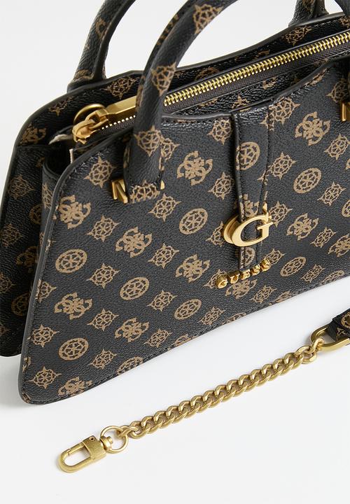 GUESS - Kuba small satchel - mocha logo