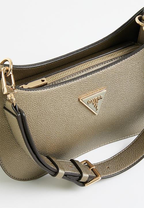 GUESS - Meridian mini top zip shoulder bag - pewter