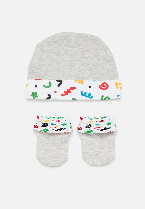 Converse - Chn seasonal hat & bootie 2 piece - grey heather