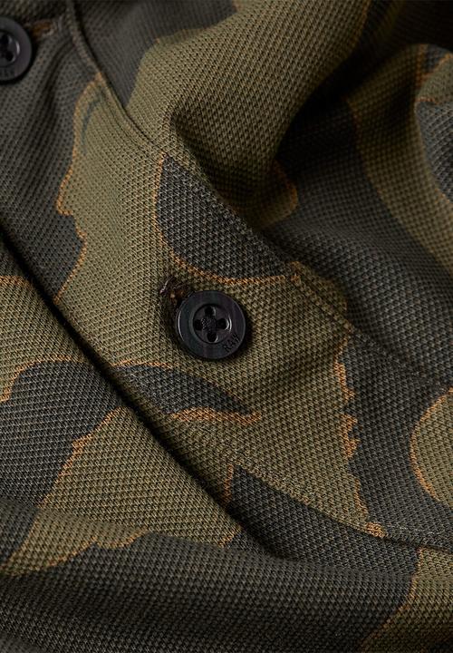 G-STAR - Dunda slim ao polo short sleeve - shadow olive island camo