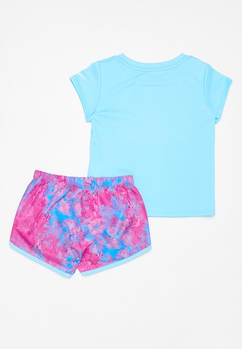 Nike - Nkg dri-fit tee & sprinter set - playful pink & blue 