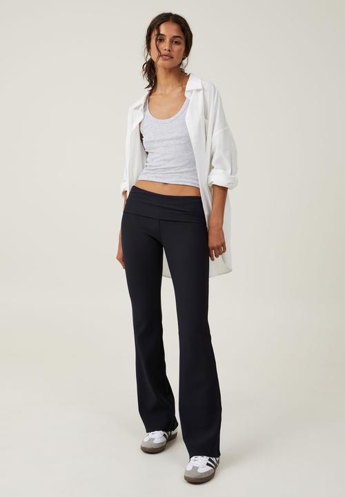 Cotton On - Bella Bootleg Rib Pant - Black