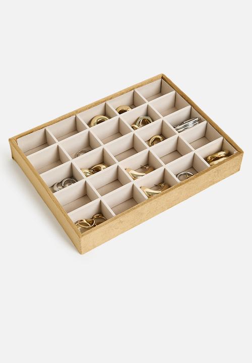 Storage Solutions - Velvet lined jewlery organiser - brown