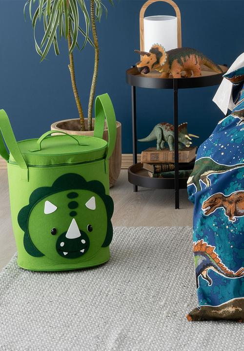 Linen House - Dino storage basket - Green