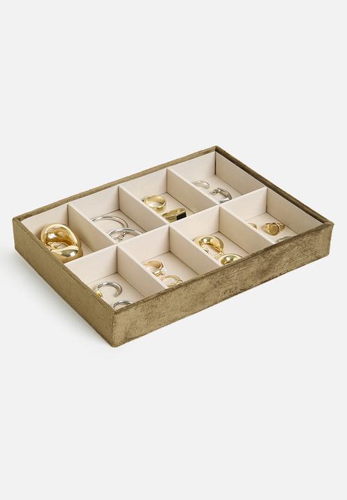 Storage Solutions - velvet lined jewlery organiser - bronze